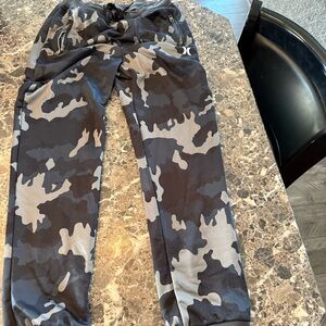 Hurley Black and Gray Camo Sweatpants